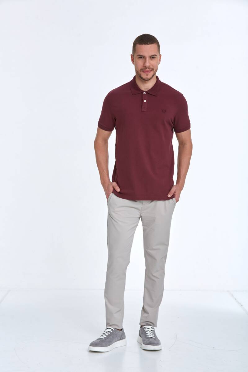 Мужская футболка Walker Polo бордовая красная - 3