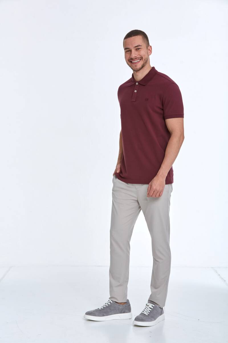 Мужская футболка Walker Polo бордовая красная - 4