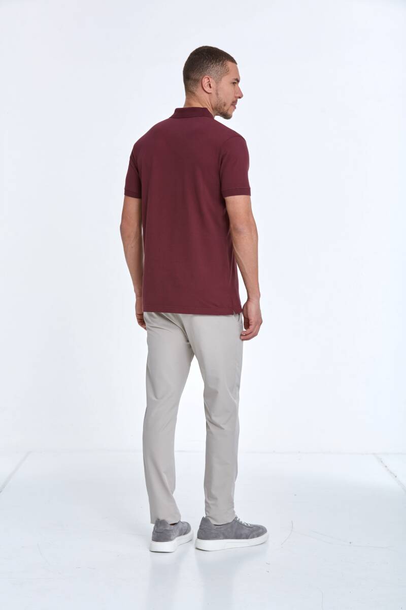 Мужская футболка Walker Polo бордовая красная - 5
