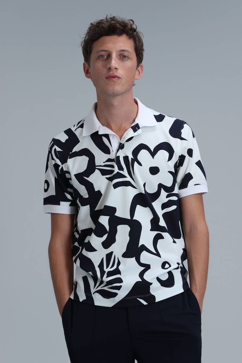 Мужская футболка-поло Lindon Smart Off White - 5