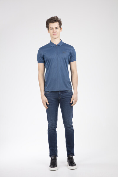 Футболка с воротником поло на молнии с принтом VJ - VOLTAJ (1)