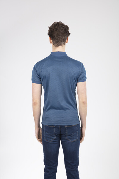 Футболка с воротником поло на молнии с принтом VJ - 4