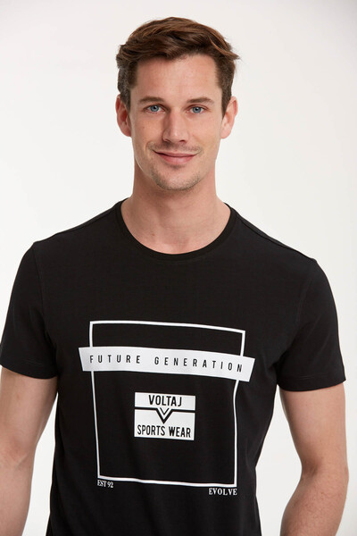 Мужская футболка с круглым вырезом и принтом FUTURE GENERATION - Thumbnail