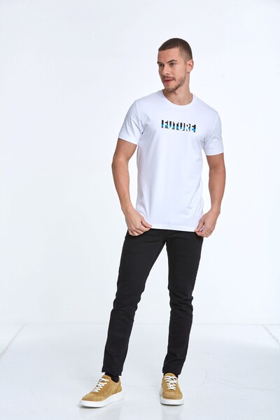 Future Printed Cotton Crew Neck T-Shirt - 17