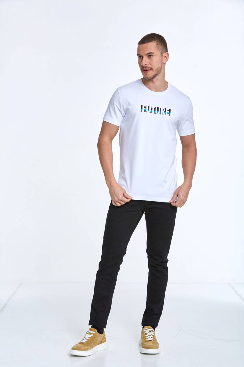 Future Printed Cotton Crew Neck T-Shirt - 17