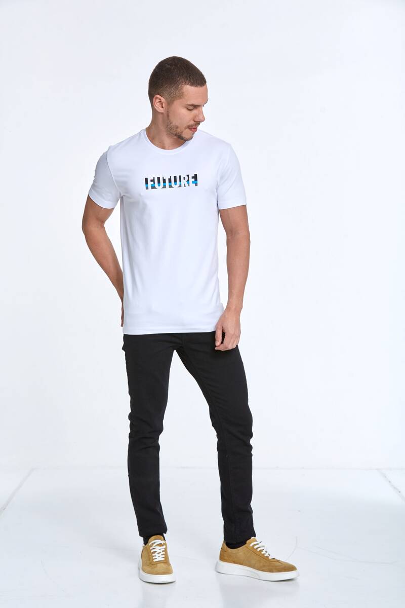 Future Printed Cotton Crew Neck T-Shirt - 16