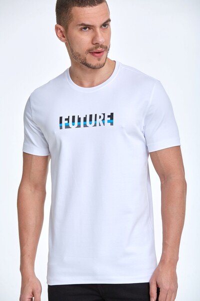 Future Printed Cotton Crew Neck T-Shirt - 19