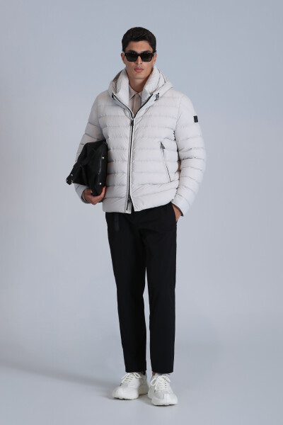 Gabriel Goose Down Men's Coat Stone - LUFIAN