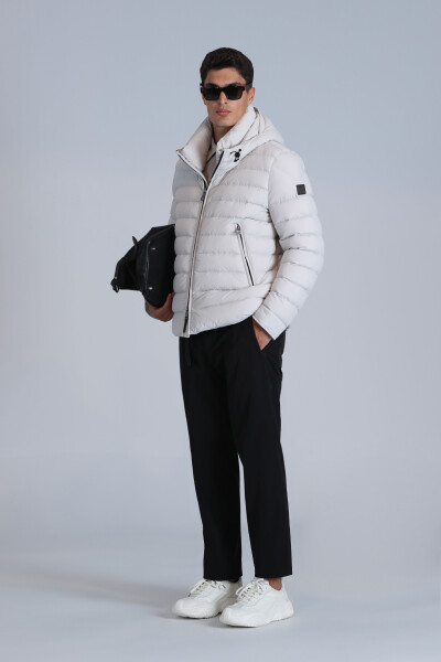 Gabriel Goose Down Men's Coat Stone - LUFIAN (1)