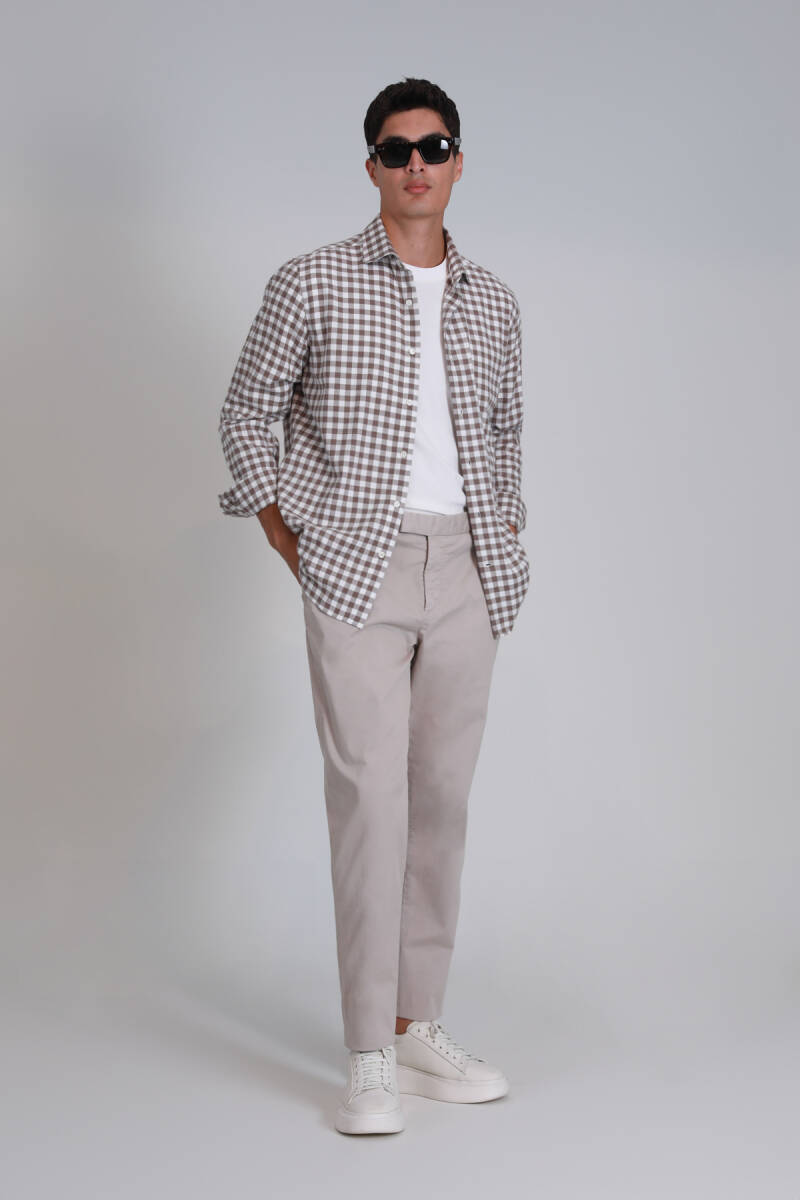 Gabriel Spor Erkek Chino Pantolon Slim Fit Taş - 1