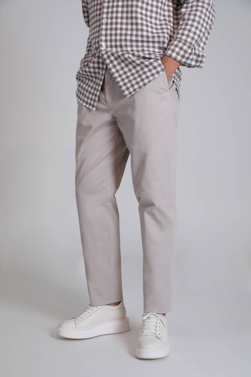 Gabriel Spor Erkek Chino Pantolon Slim Fit Taş - 3