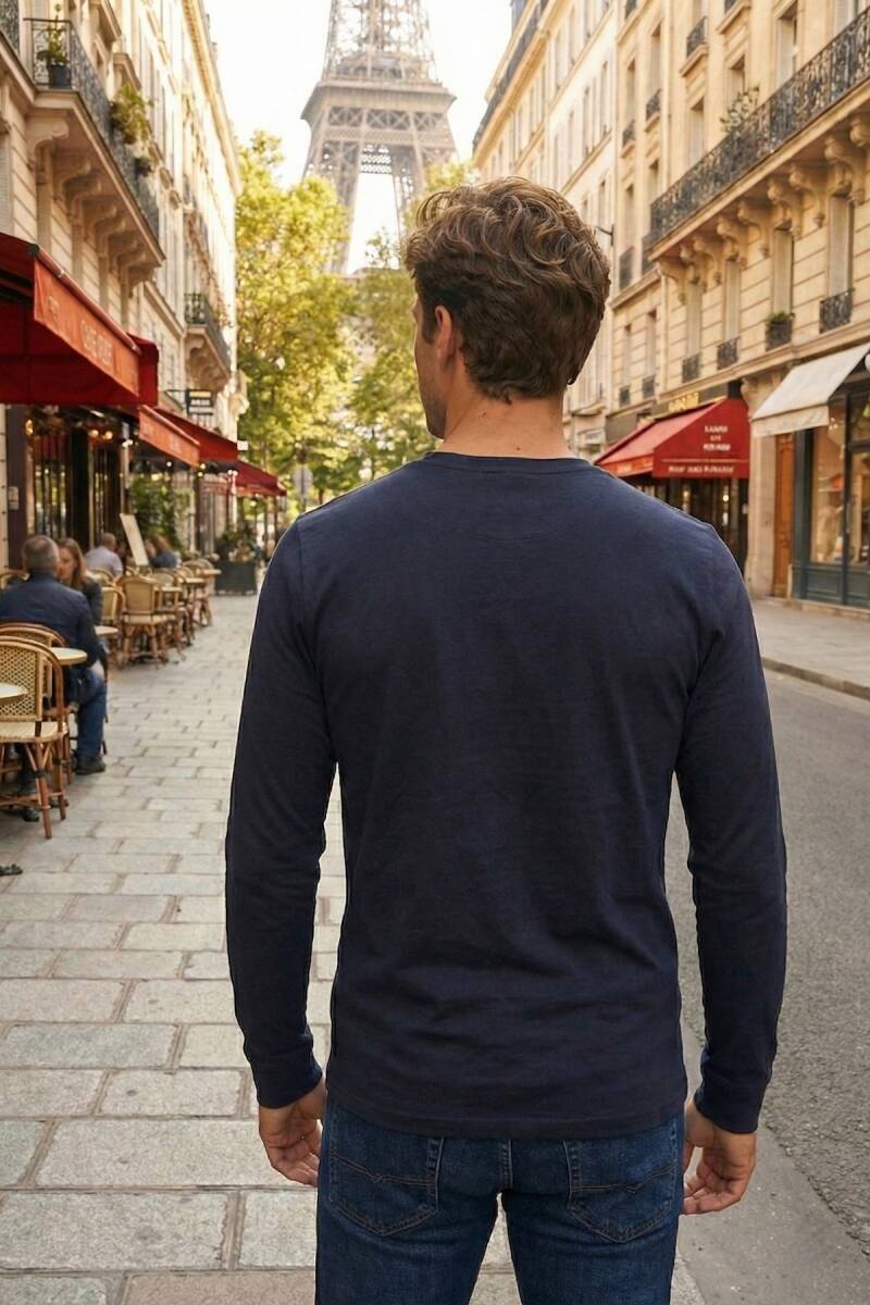 Galli Erkek Uzun Kol Tişört Lacivert - 6