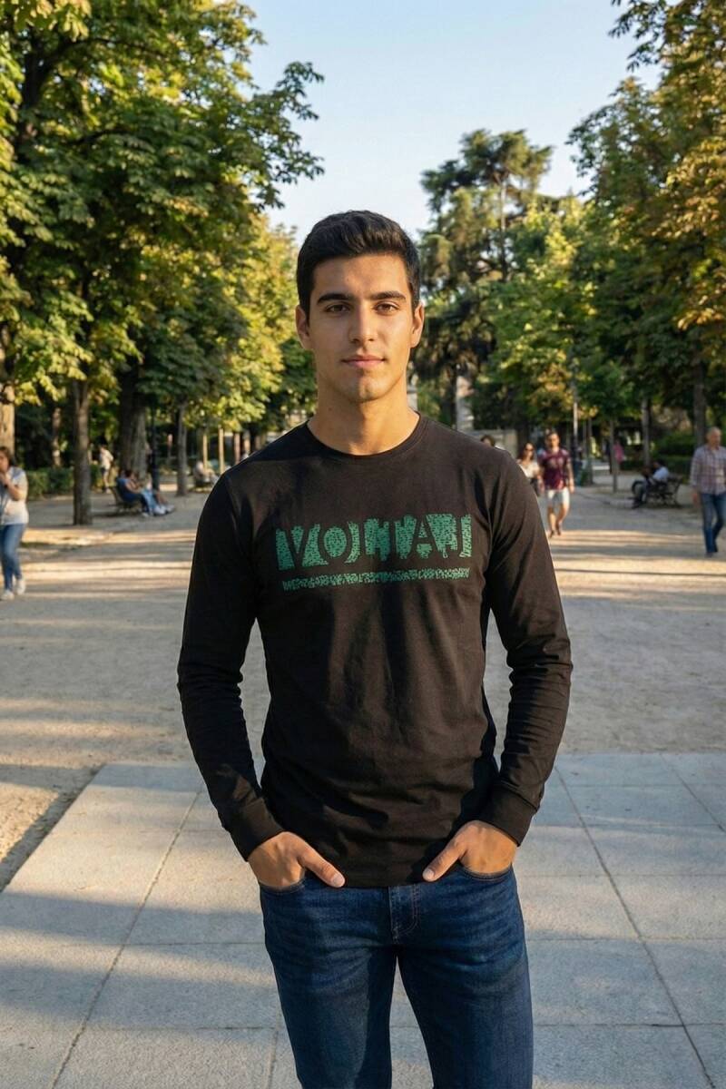 Galli Erkek Uzun Kol Tişört Siyah - 3