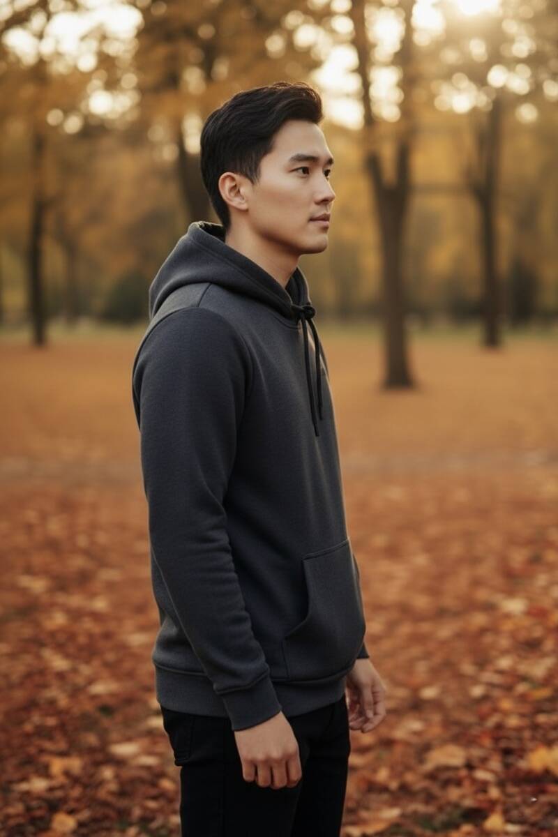 Gavi Hooded Men's Sweatshirt Anthracite - 3