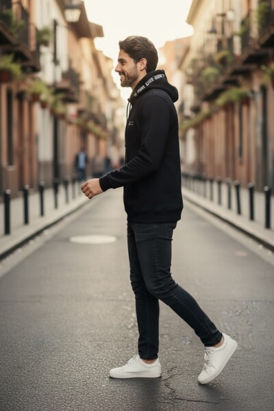 Gavi Hooded Men's Sweatshirt Navy Blue - 2