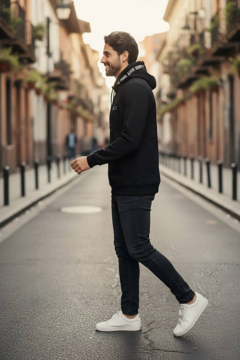 Gavi Hooded Men's Sweatshirt Navy Blue - 2