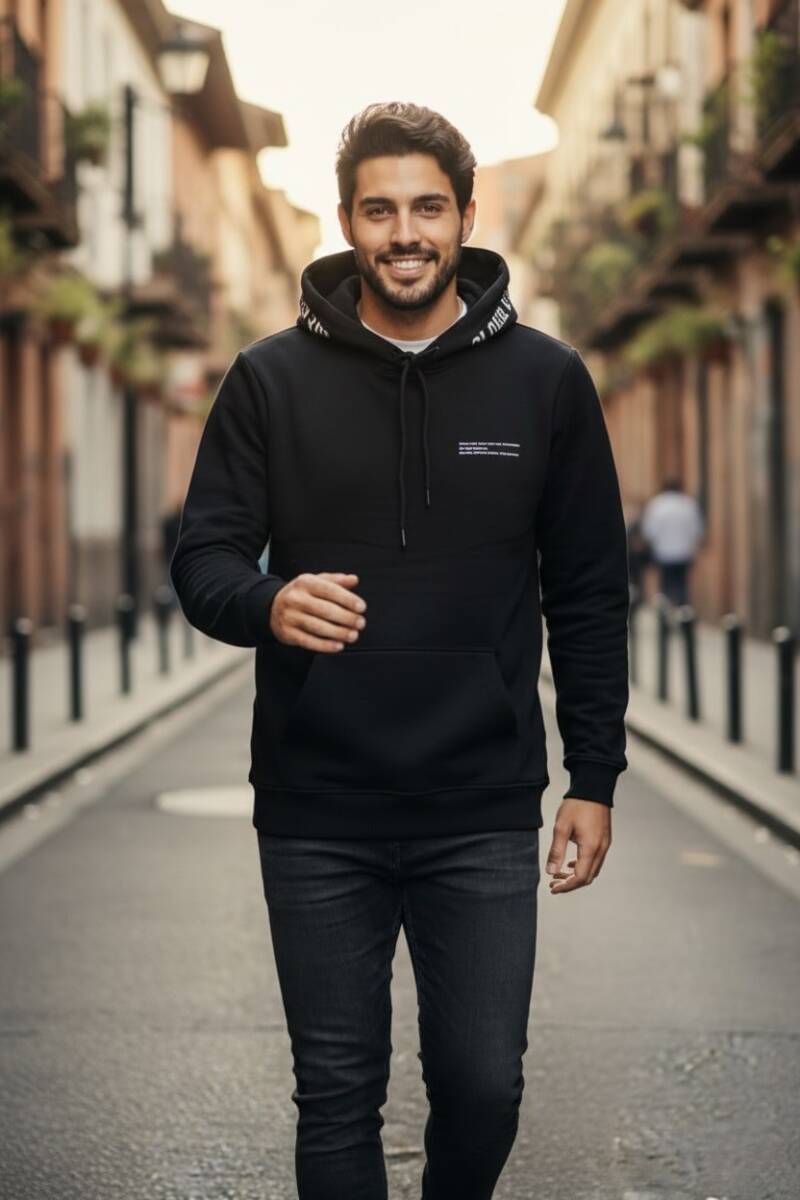 Gavi Hooded Men's Sweatshirt Navy Blue - 4