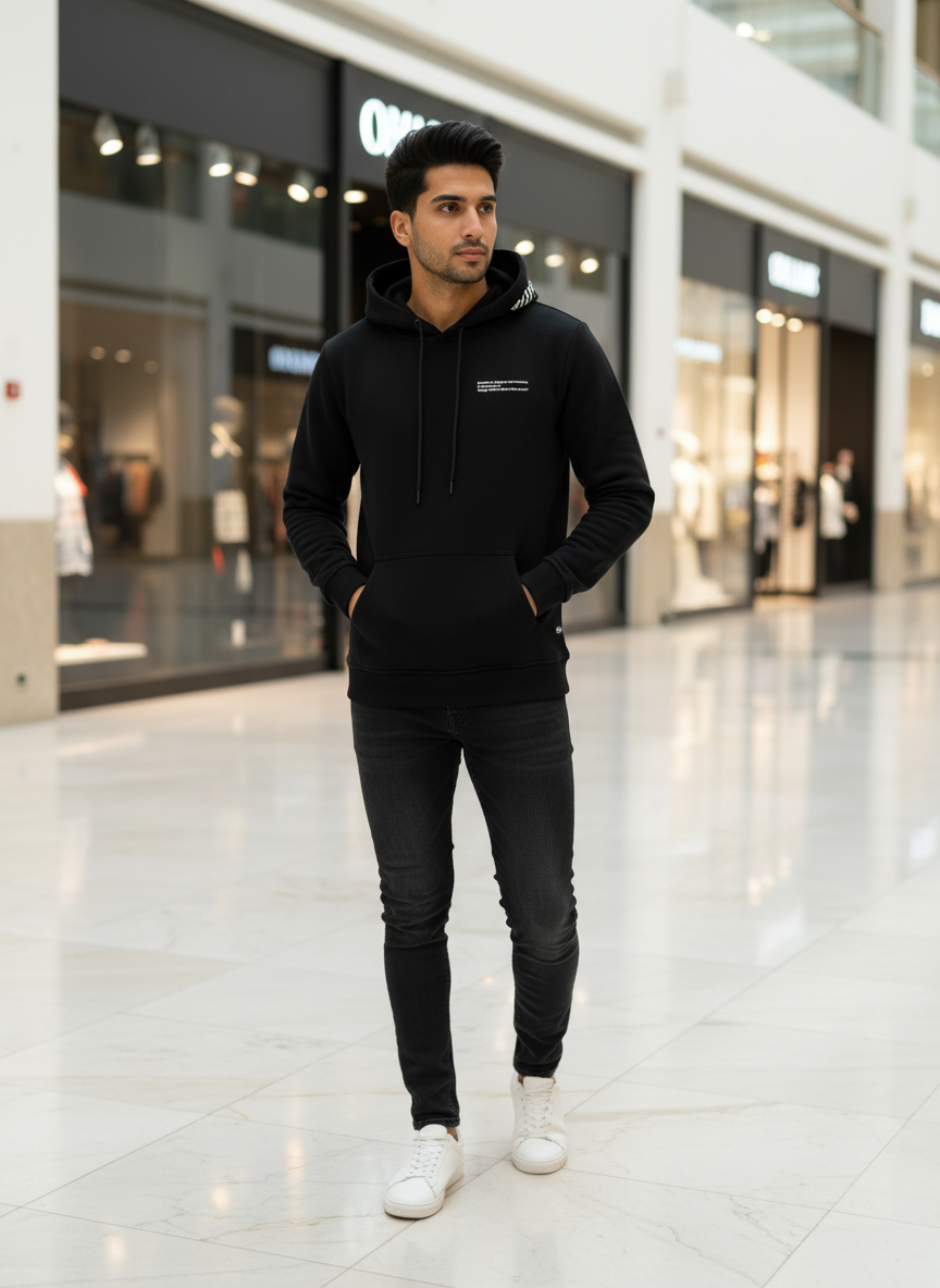 Gavi Kapüşonlu Erkek Sweatshirt Siyah - 1