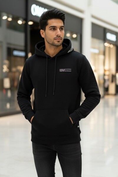 Gavi Kapüşonlu Erkek Sweatshirt Siyah - 4