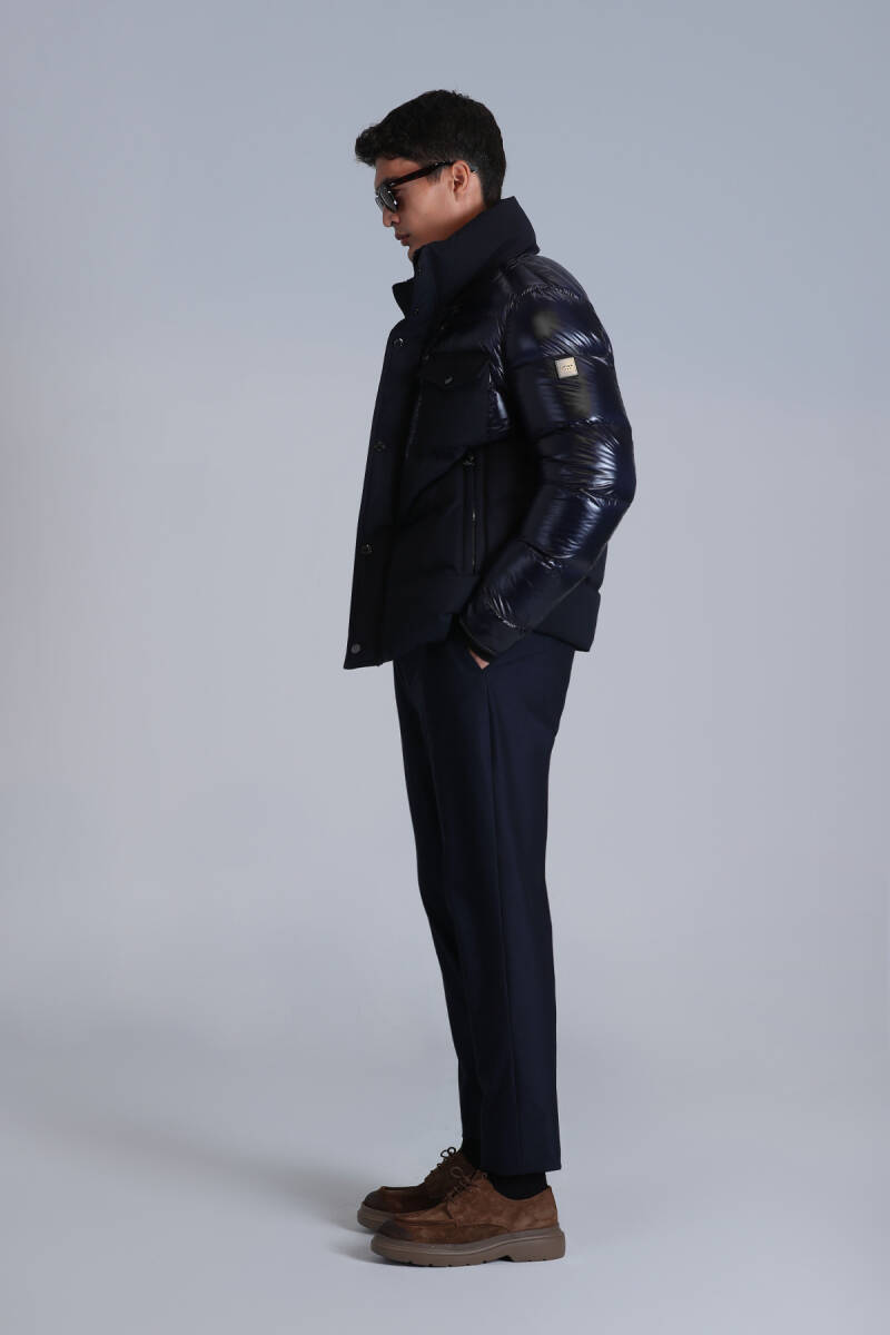 Genius Goose Down Men's Coat Navy Blue - 2