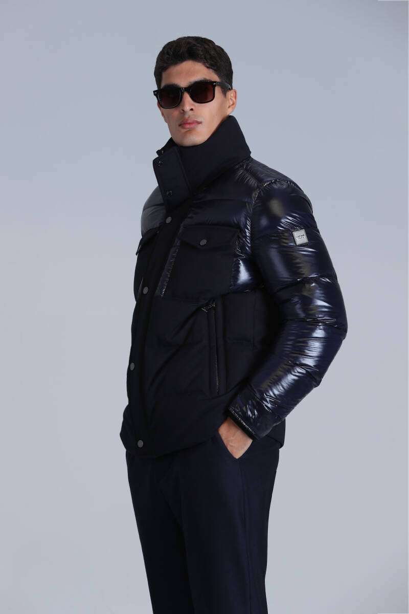 Genius Goose Down Men's Coat Navy Blue - 3