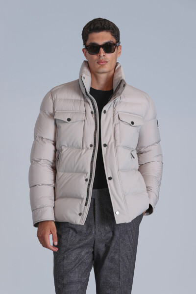 Genius Goose Down Men's Coat Beige - LUFIAN
