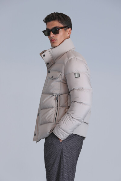 Genius Kaz Tüyü Erkek Mont Bej - 4