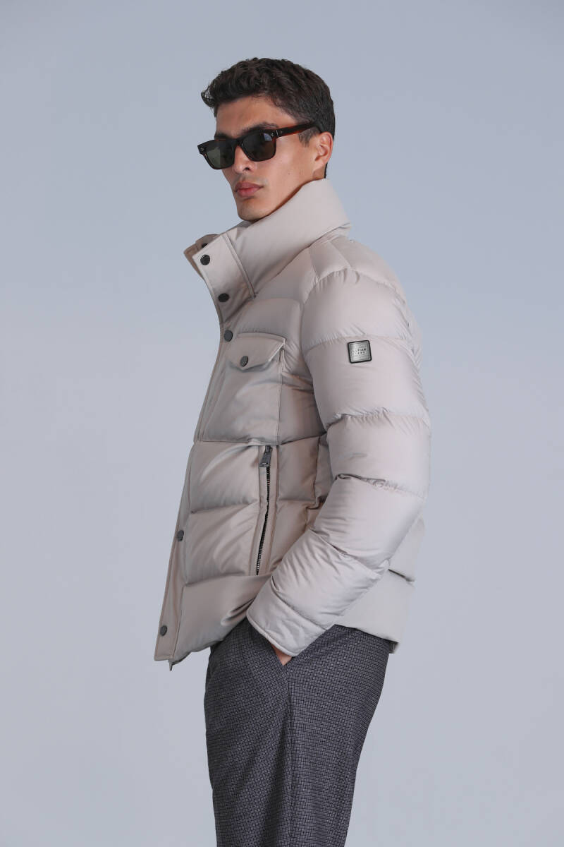 Genius Kaz Tüyü Erkek Mont Bej - 4