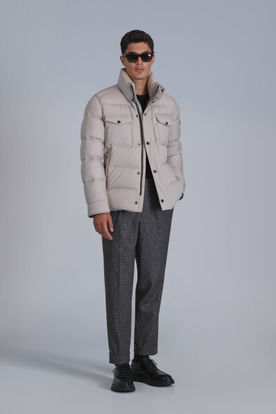 Genius Kaz Tüyü Erkek Mont Bej - 5