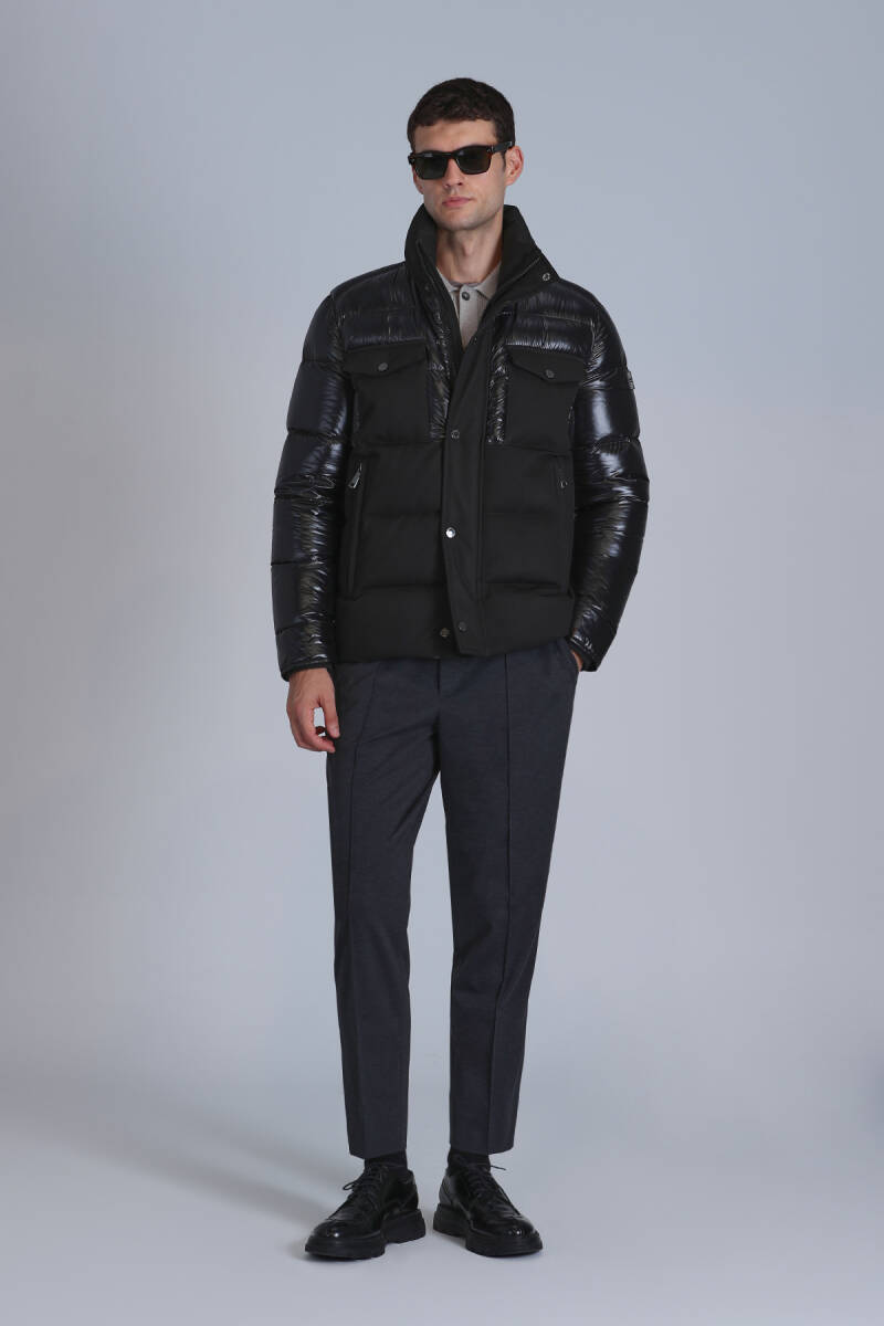 Genius Kaz Tüyü Erkek Mont Siyah - 1