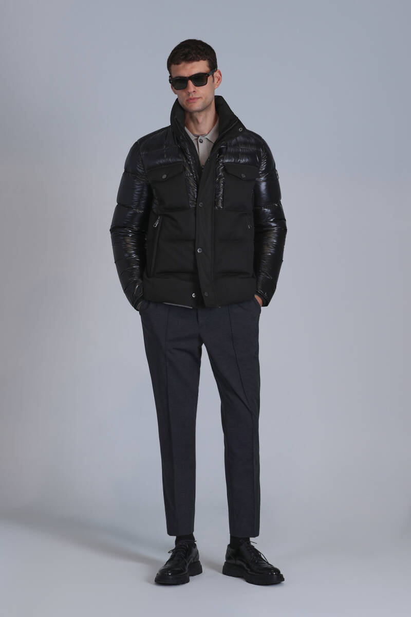 Genius Kaz Tüyü Erkek Mont Siyah - 4