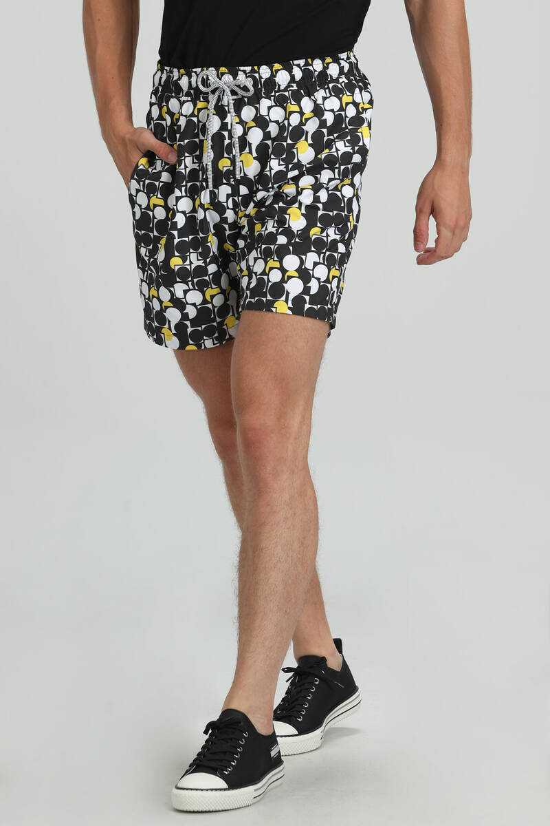 Geometric Men's Swim Shorts Black - 2