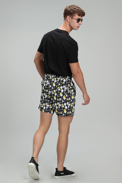 Geometric Men's Swim Shorts Black - 4