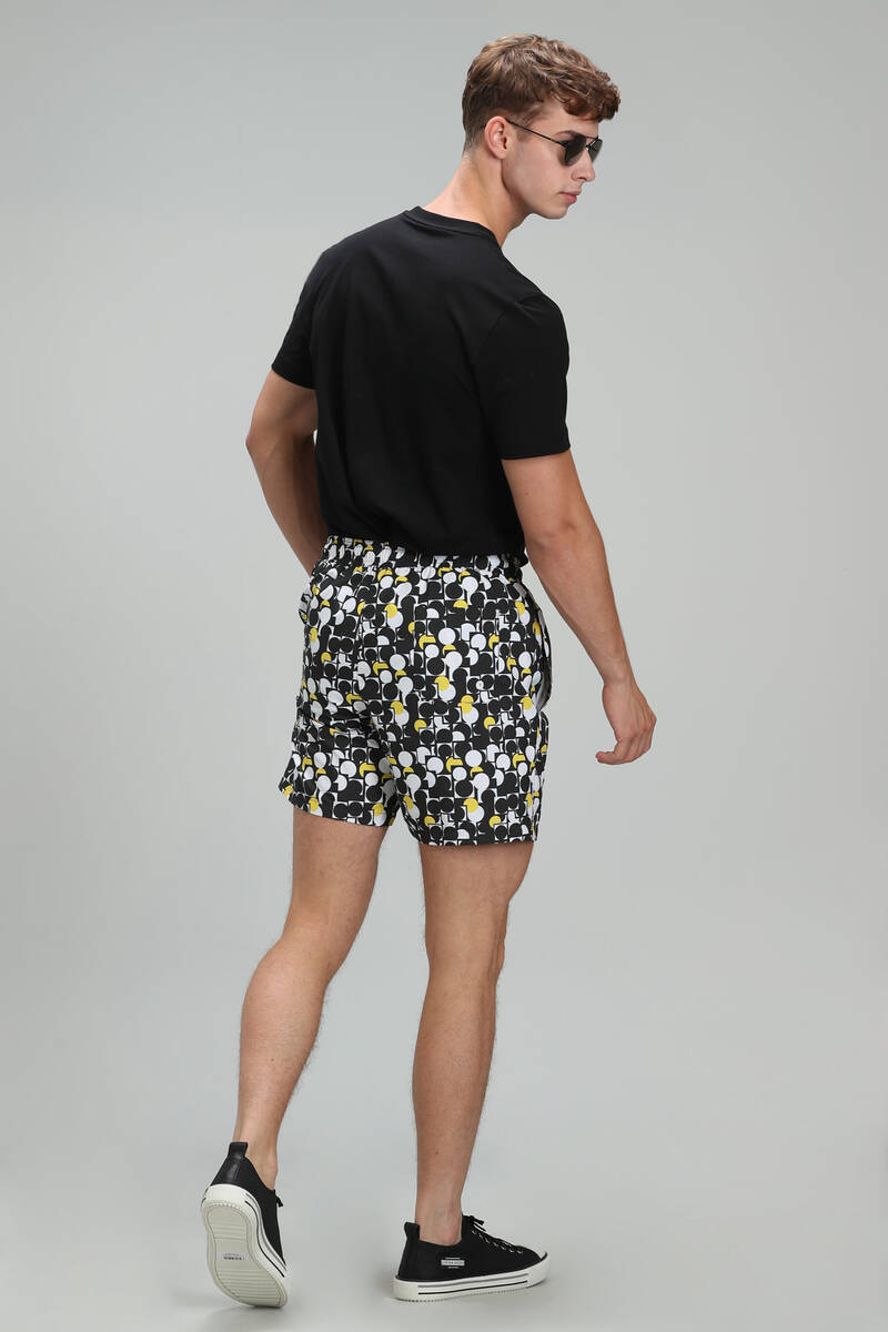 Geometric Men's Swim Shorts Black - 4