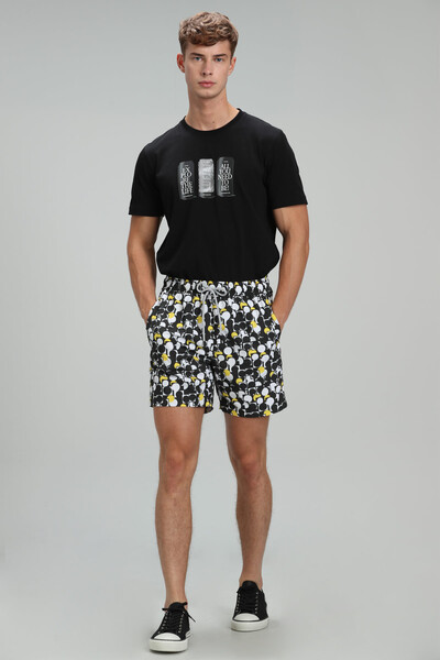 Geometric Men's Swim Shorts Black 