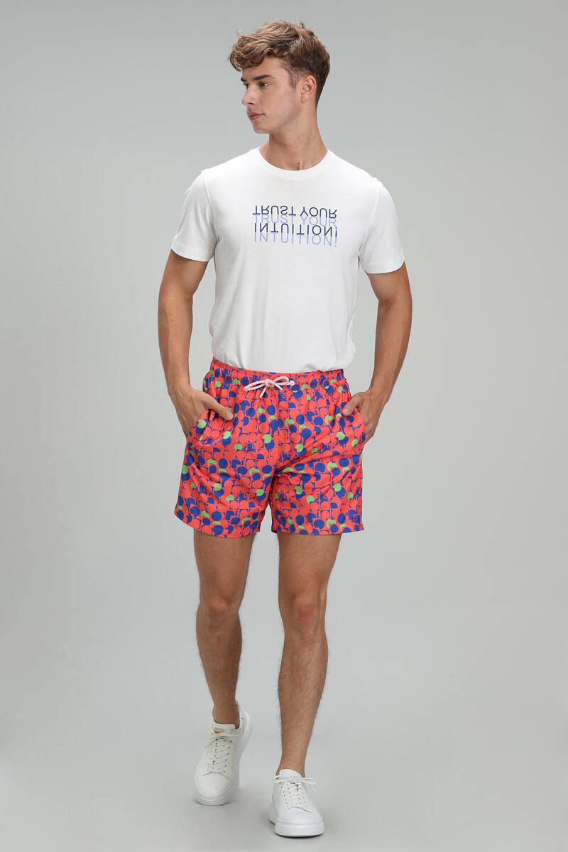 Geometric Men's Swim Shorts Orange - 1