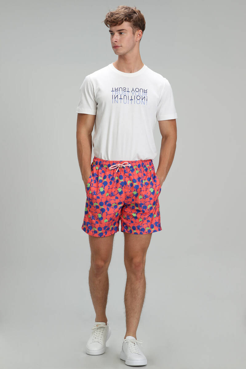 Geometric Men's Swim Shorts Orange - 2