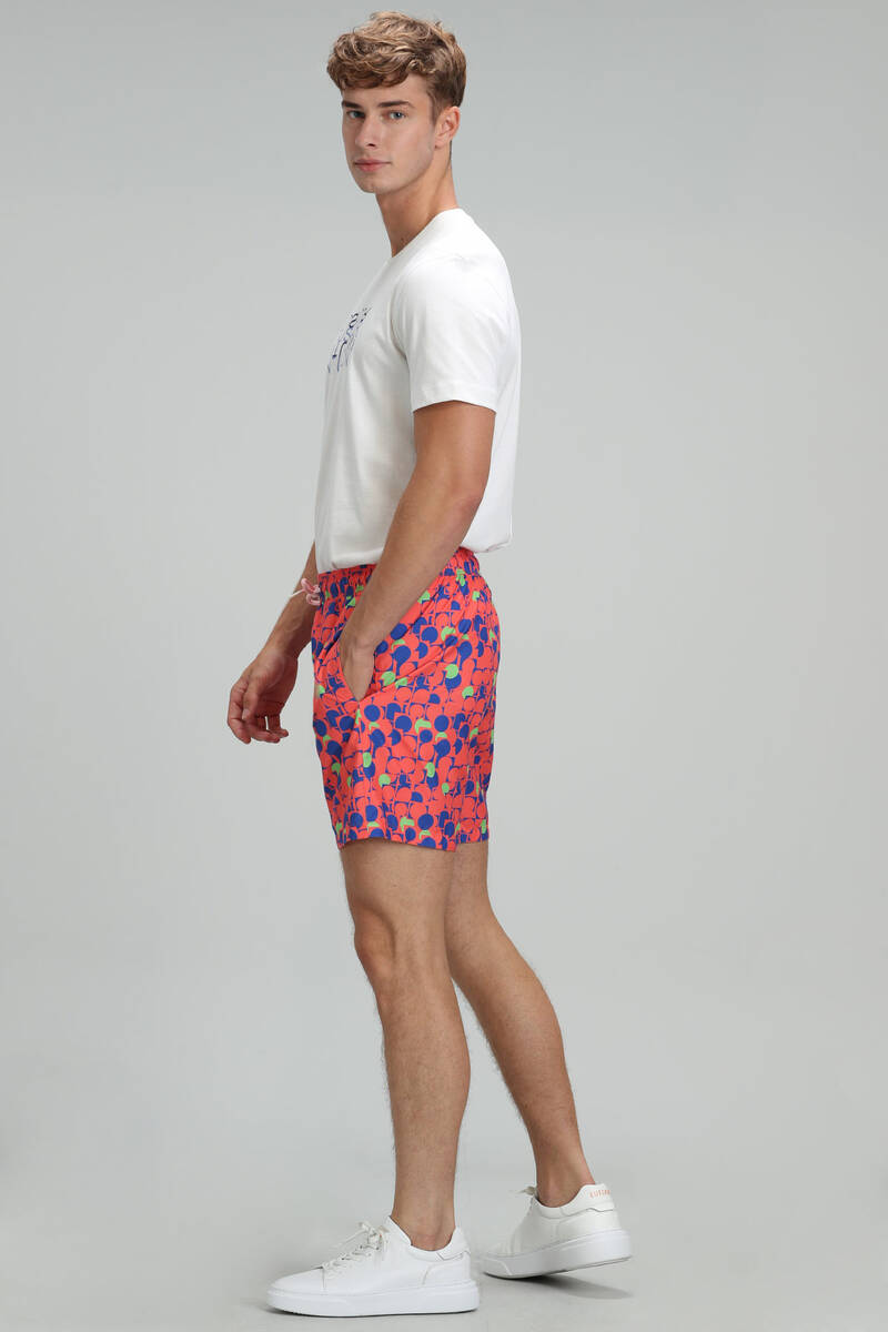 Geometric Men's Swim Shorts Orange - 5