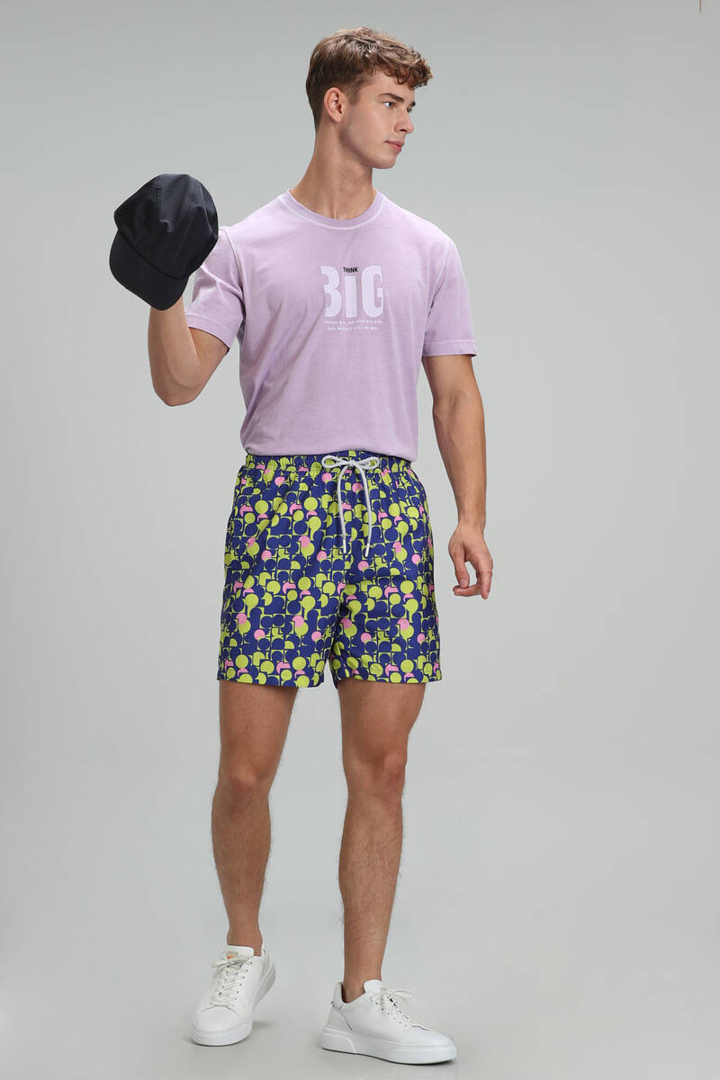 Geometric Men's Swim Shorts Sax - 1