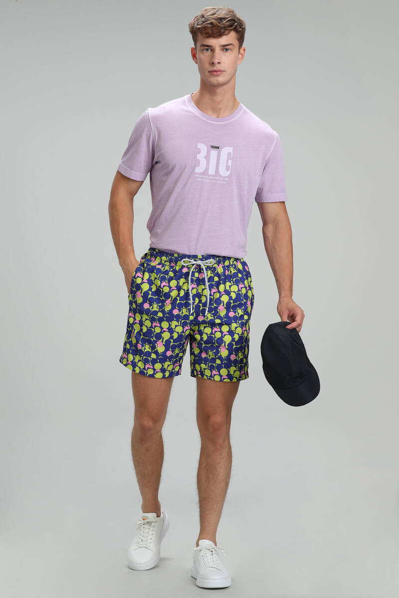 Geometric Men's Swim Shorts Sax - 3