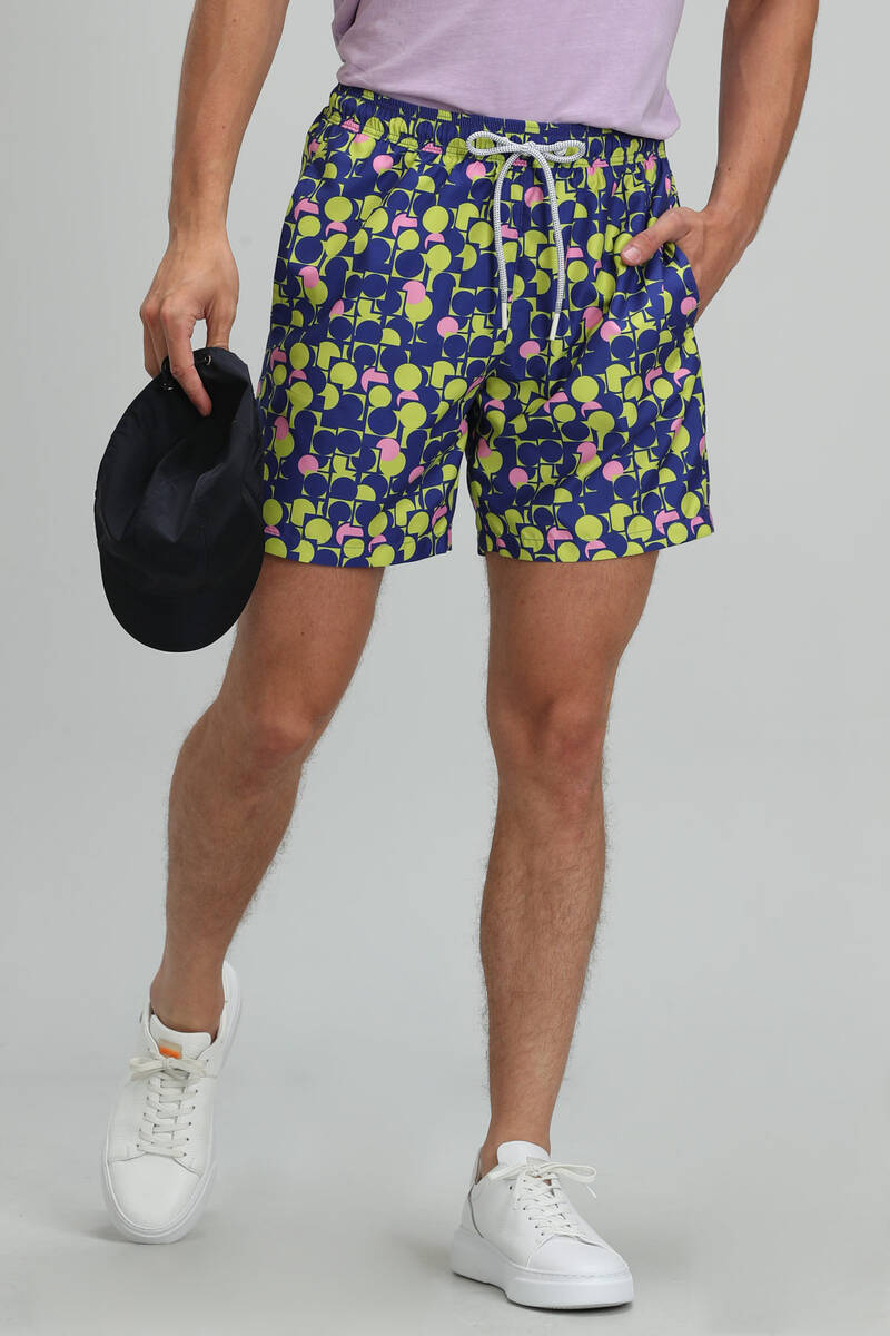 Geometric Men's Swim Shorts Sax - 6