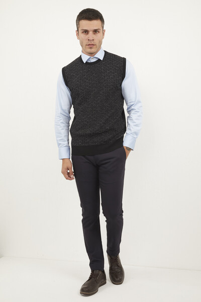Giant Crew Neck Men's Knitwear Sweater Gray 