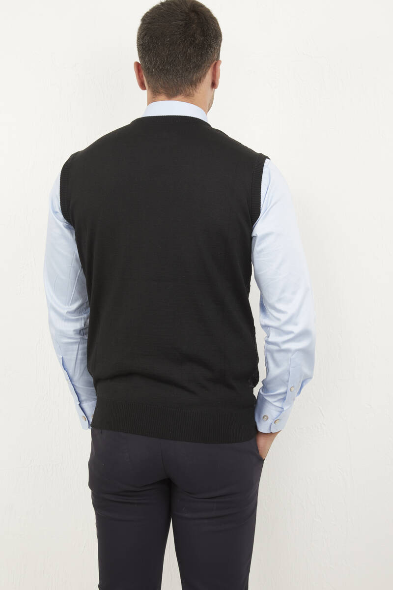 Giant Crew Neck Men's Knitwear Sweater Gray - 4