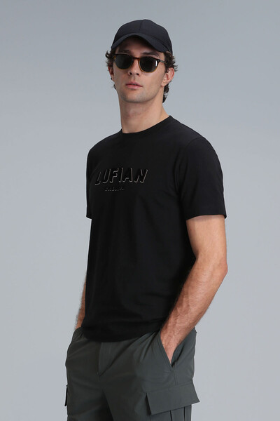Gold Modern Grafik T- Shirt Siyah 