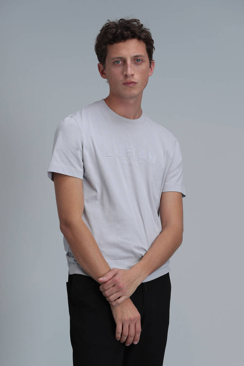 Gold Modern Grafik T- Shirt Taş - 5