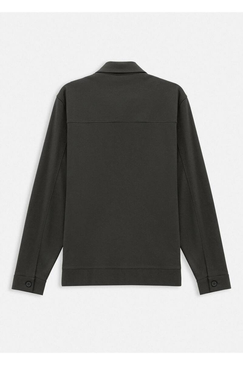 Gosta Khaki Color Shirt Collar Sweat Jacket - 4
