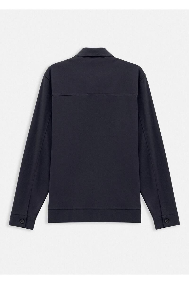 Gosta Navy Blue Color Shirt Collar Sweat Jacket - 4