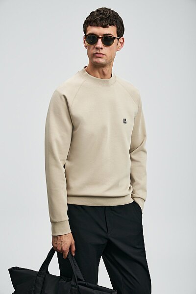 Grant Erkek Sweatshirt Bej - 4