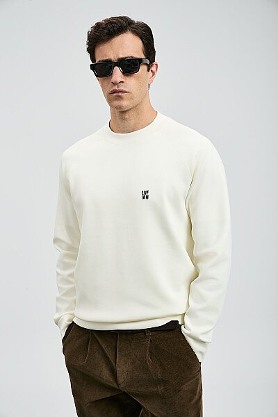 Grant Erkek Sweatshirt Kırık Beyaz - LUFIAN (1)