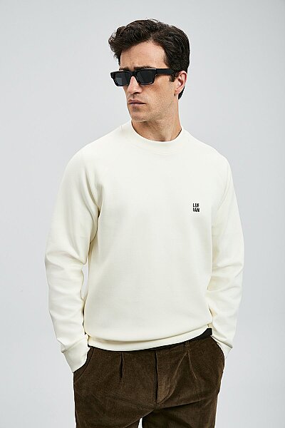 Grant Erkek Sweatshirt Kırık Beyaz - 3